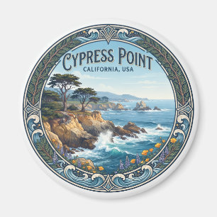 Aimant Point de vue de Cypress Point sur 17-Mile Drive Ca