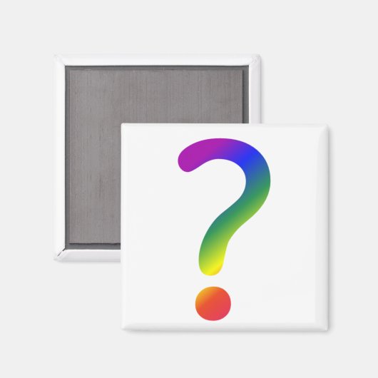 Aimant Point d'interrogation arc-en-ciel (Recto/Verso)