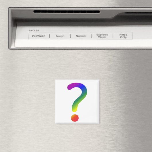 Aimant Point d'interrogation arc-en-ciel (In Situ (Lave-vaisselle))
