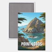 Aimant Point Lobos Voyage en Californie (Recto/Verso)