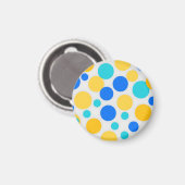 Aimant Points à pois turquoise jaune bleu (Recto/Verso)
