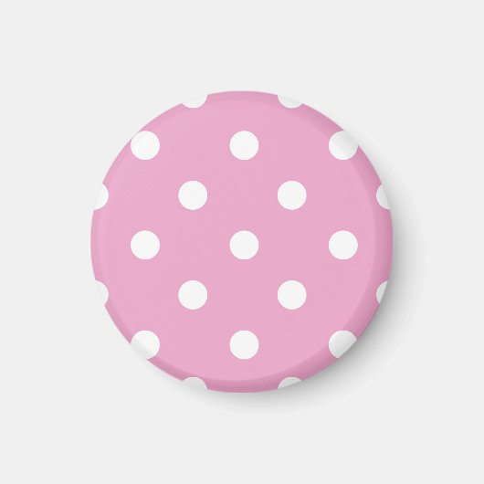 Aimant Points blancs sur rose (Devant)