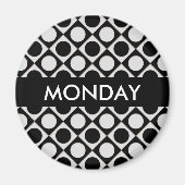 Aimant Points & Carrés / noir blanc + vos idées (Devant)