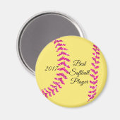 Aimant Points de couture de softball en faux paillettes r (Recto/Verso)