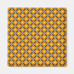 Aimant Points dorés lumineux Motif à carreaux noir et bla