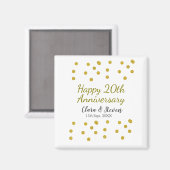 Aimant Points dorés scintillent joyeux 20e anniversaire d (Recto/Verso)