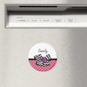 Aimant Points roses mignons Rose pourpre Chevron Bow et n (In Situ (Lave-vaisselle))