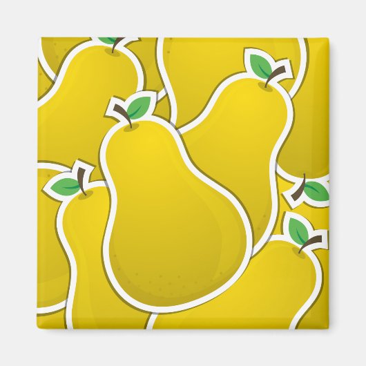 Aimant Poire jaune funky (Devant)