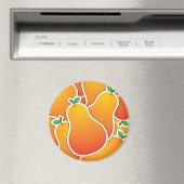 Aimant Poire orange funky (In Situ (Lave-vaisselle))