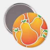 Aimant Poire orange funky (Recto/Verso)