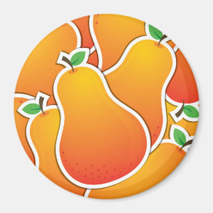 Aimant Poire orange funky