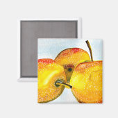 Aimant Poires Nashi jaune aquarelle fruit (Recto/Verso)