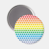 Aimant Pois arc-en-ciel blanc (Recto/Verso)