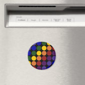 Aimant Pois arc-en-ciel en noir (In Situ (Lave-vaisselle))