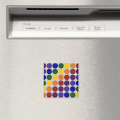 Aimant Pois arc-en-ciel sur gris (In Situ (Lave-vaisselle))