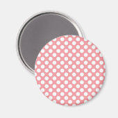 Aimant Pois blancs sur arrière - plan rose (Recto/Verso)