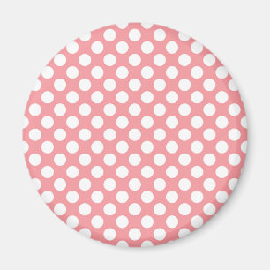 Aimant Pois blancs sur arrière - plan rose