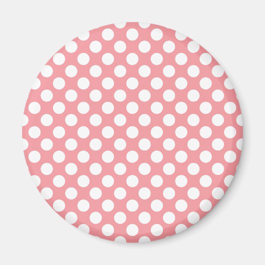 Aimant Pois blancs sur arrière - plan rose (Devant)