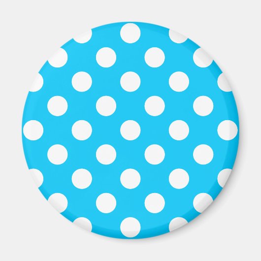 Aimant Pois blancs sur bleu électrique (Devant)