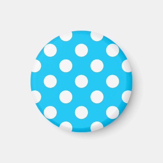 Aimant Pois blancs sur bleu électrique (Devant)