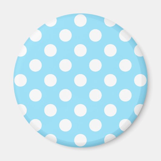 Aimant Pois blancs sur bleu pâle (Devant)