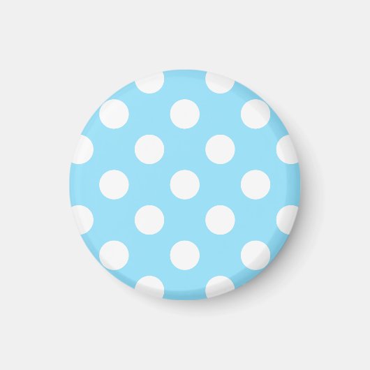 Aimant Pois blancs sur bleu pâle (Devant)