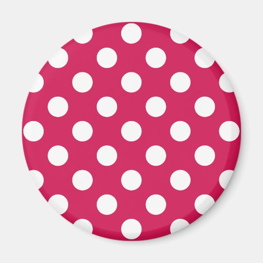 Aimant Pois blancs sur cerise (Devant)