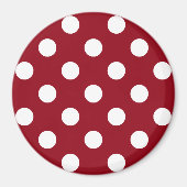 Aimant Pois blancs sur Crimson Red (Devant)