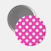 Aimant Pois blancs sur fuchsia (Recto/Verso)