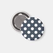Aimant Pois blancs sur gris bleu (Recto/Verso)