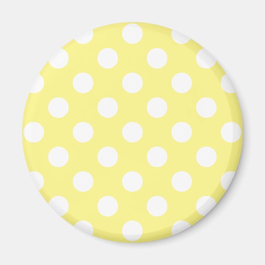 Aimant Pois blancs sur jaune citron (Devant)