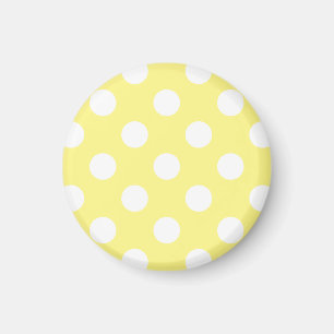 Aimant Pois blancs sur jaune citron