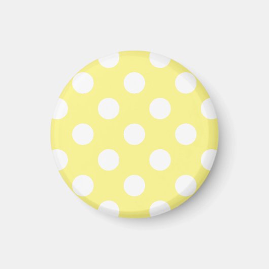 Aimant Pois blancs sur jaune citron (Devant)