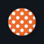 Aimant Pois blancs sur orange<br><div class="desc">Pois blancs sur orange</div>