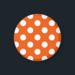 Aimant Pois blancs sur orange<br><div class="desc">Pois blancs sur orange</div>