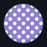 Aimant Pois blancs sur perwinkle<br><div class="desc">Pois blancs sur perwinkle</div>