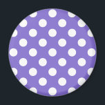 Aimant Pois blancs sur perwinkle<br><div class="desc">Pois blancs sur perwinkle</div>