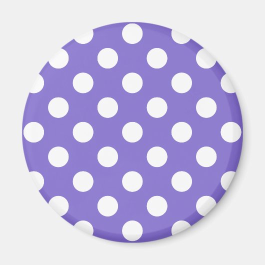 Aimant Pois blancs sur perwinkle (Devant)