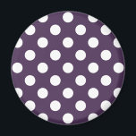 Aimant Pois blancs sur prune violette<br><div class="desc">Pois blancs sur prune violette</div>