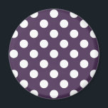 Aimant Pois blancs sur prune violette<br><div class="desc">Pois blancs sur prune violette</div>
