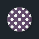 Aimant Pois blancs sur prune violette<br><div class="desc">Pois blancs sur prune violette</div>