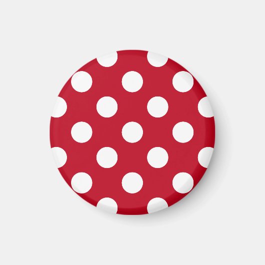 Aimant Pois blancs sur rouge (Devant)