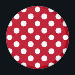 Aimant Pois blancs sur rouge<br><div class="desc">Pois blancs sur rouge</div>