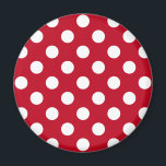 Aimant Pois blancs sur rouge<br><div class="desc">Pois blancs sur rouge</div>