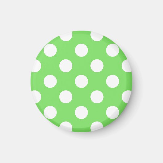 Aimant Pois blancs sur vert pomme (Devant)