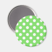 Aimant Pois blancs sur vert pomme (Recto/Verso)