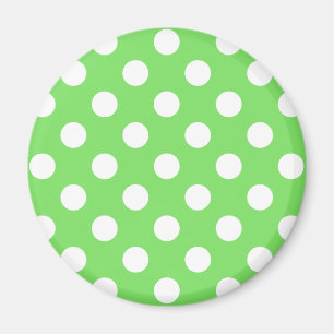Aimant Pois blancs sur vert pomme
