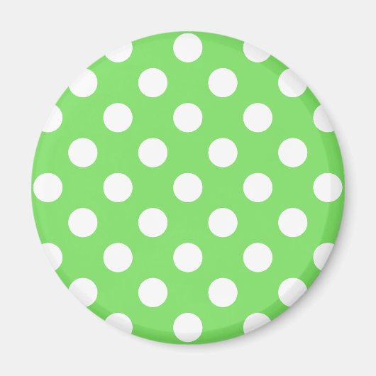 Aimant Pois blancs sur vert pomme (Devant)