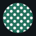 Aimant Pois blancs sur vert sauge<br><div class="desc">Pois blancs sur vert sauge</div>