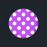 Aimant Pois blancs sur violet clair<br><div class="desc">Pois blancs sur violet clair</div>